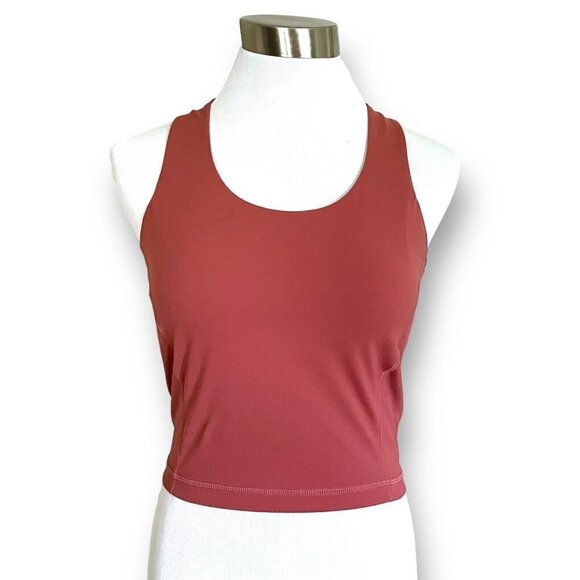 Sweaty Betty Womens Athletic Crop Tank Top Sz S Racerback Clay Brown Shelf Bra - Picture 3 of 7